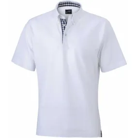 Polo en coton peigné blanc promotionnel homme 200G/M² "Inserts"