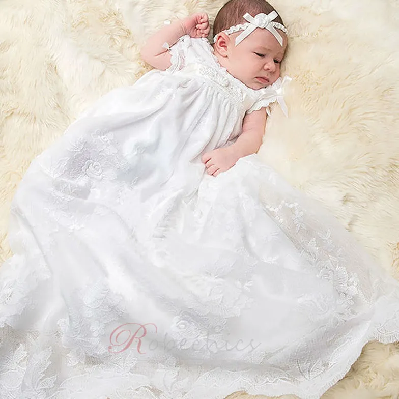 Robe de baptême Princesse Printemps Longue Empire Cérémonial Haute Couvert